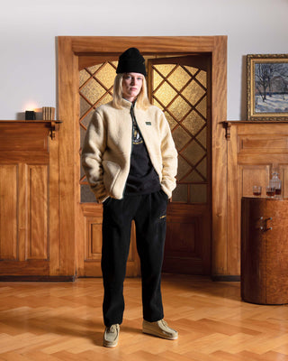 Beige|Beige Fleece jacket
